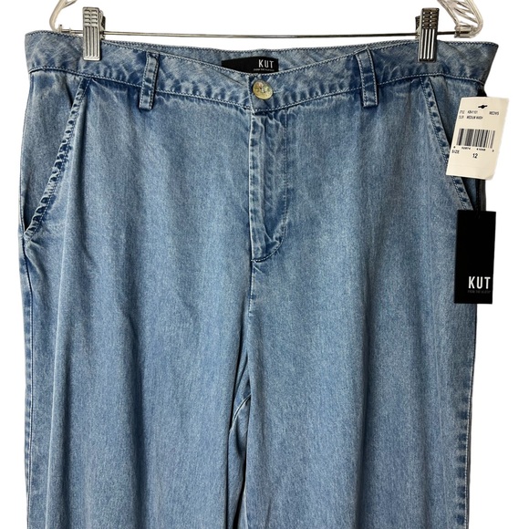 Kut from the Kloth Trouser Medium Blue Slit hem Jean - Picture 2 of 10